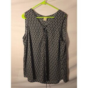 Terra Sky Womens Plus Size 1X 16W 18W long Sleeveless Tunic Top Shirt Blouse